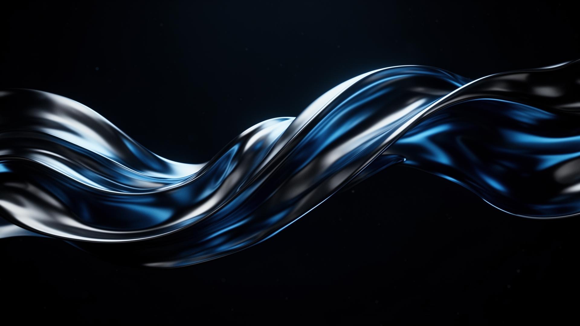 Abstract liquid chrome brand visual